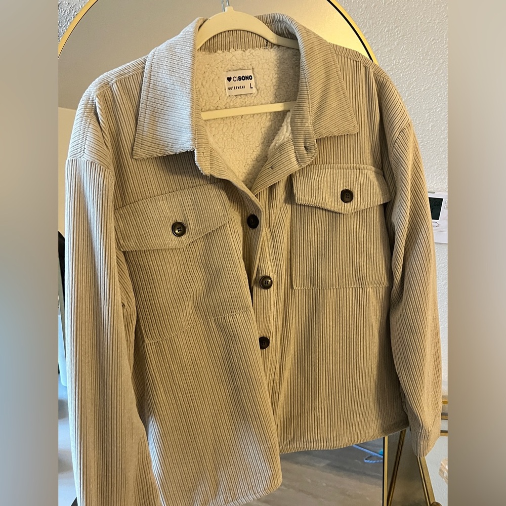 Women’s cisono corduroy ivory spring jacket size large